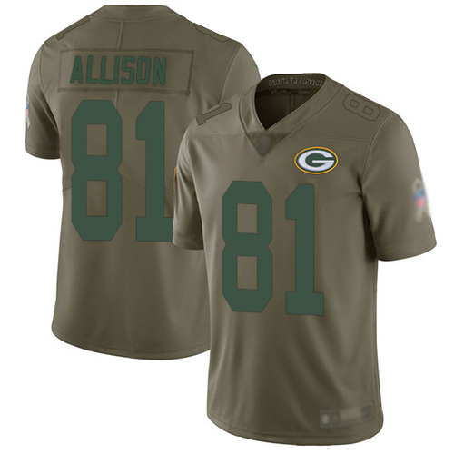 Green Bay Packers Limited Olive Men #81 Allison Geronimo Jersey Nike NFL 2017 Salute to Service->green bay packers->NFL Jersey